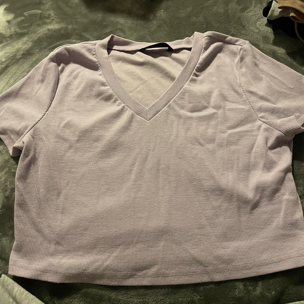 light purple and white t-shirts from shein